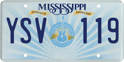 MS license plate YSV119