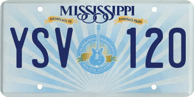 MS license plate YSV120