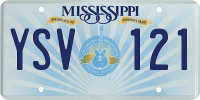 MS license plate YSV121