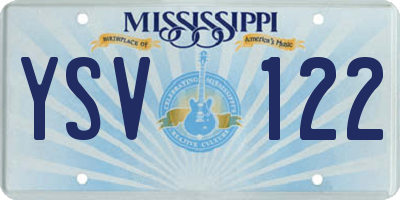 MS license plate YSV122