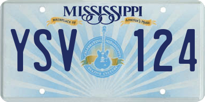 MS license plate YSV124