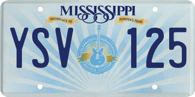 MS license plate YSV125