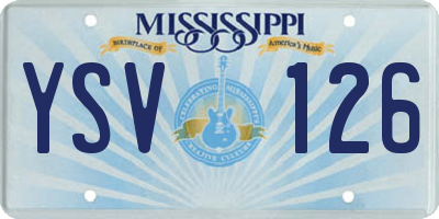 MS license plate YSV126