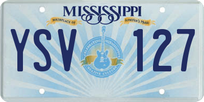 MS license plate YSV127