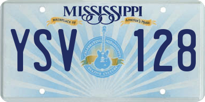 MS license plate YSV128