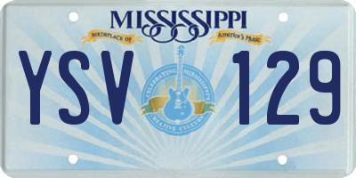 MS license plate YSV129
