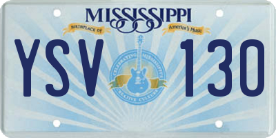 MS license plate YSV130
