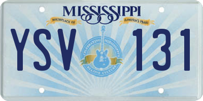 MS license plate YSV131