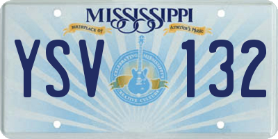 MS license plate YSV132