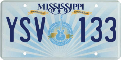 MS license plate YSV133