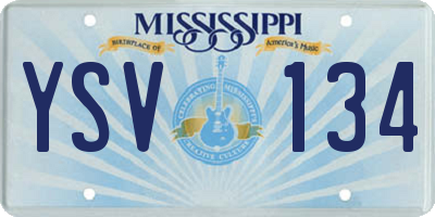 MS license plate YSV134