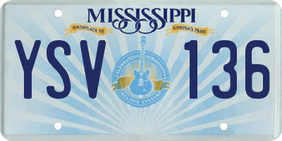 MS license plate YSV136