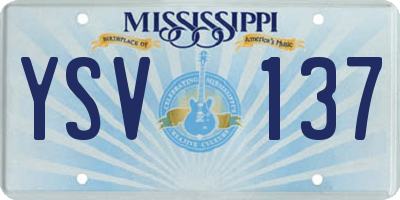 MS license plate YSV137