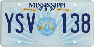 MS license plate YSV138