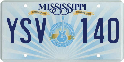 MS license plate YSV140