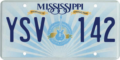 MS license plate YSV142