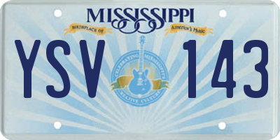 MS license plate YSV143