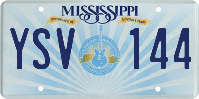 MS license plate YSV144