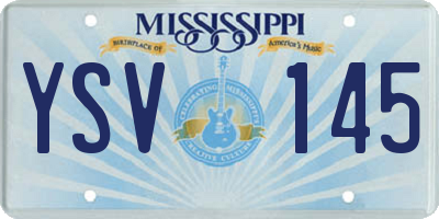 MS license plate YSV145