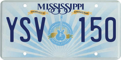 MS license plate YSV150