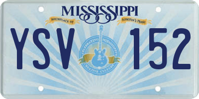 MS license plate YSV152