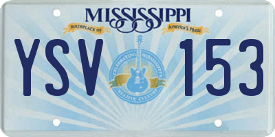 MS license plate YSV153