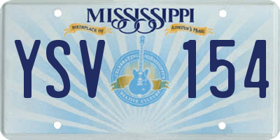 MS license plate YSV154