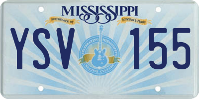 MS license plate YSV155