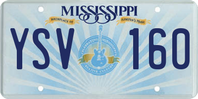 MS license plate YSV160