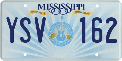 MS license plate YSV162