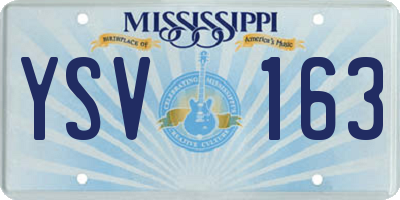 MS license plate YSV163