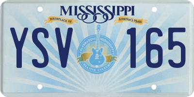 MS license plate YSV165