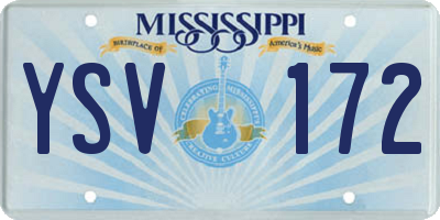 MS license plate YSV172