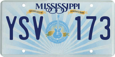 MS license plate YSV173