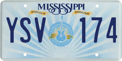MS license plate YSV174