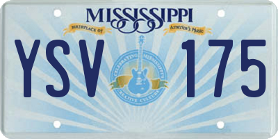 MS license plate YSV175