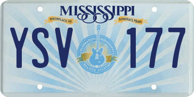 MS license plate YSV177