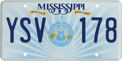 MS license plate YSV178