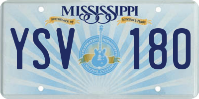 MS license plate YSV180