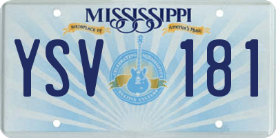 MS license plate YSV181