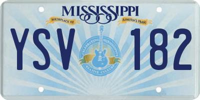 MS license plate YSV182