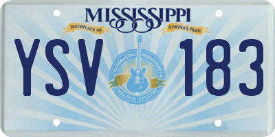 MS license plate YSV183