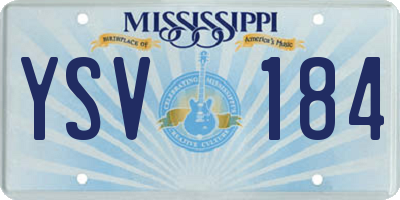 MS license plate YSV184