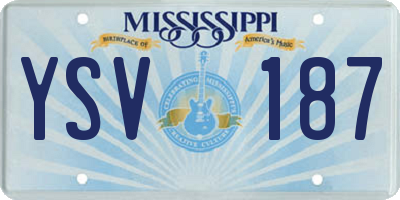 MS license plate YSV187