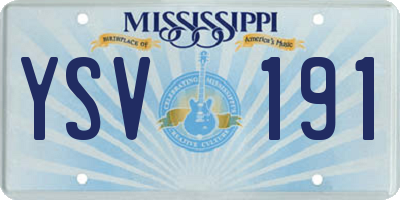 MS license plate YSV191