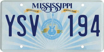MS license plate YSV194