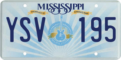 MS license plate YSV195