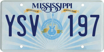 MS license plate YSV197