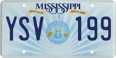 MS license plate YSV199