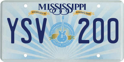 MS license plate YSV200